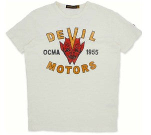 Devil Motors T-Shirt in Dirty White