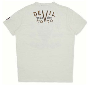 Devil Motors T-Shirt in Dirty White