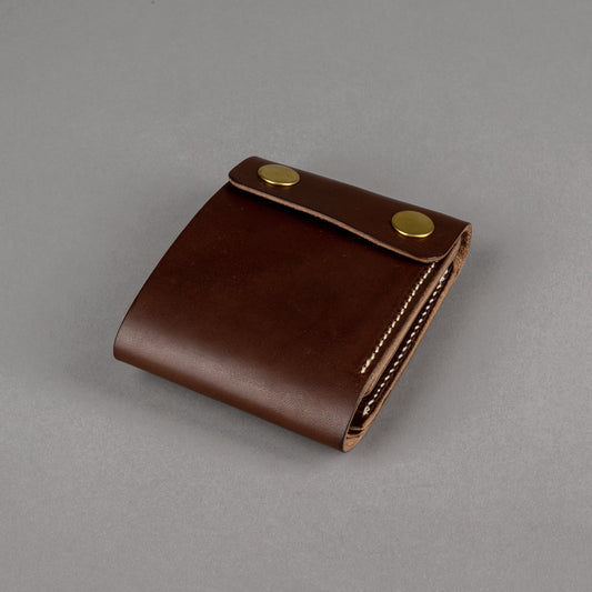 Bifold Biker Wallet with coin compartment in Tobacco