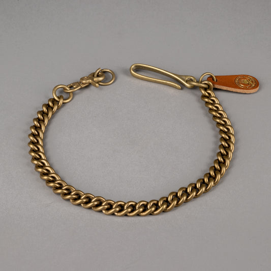 Wallet chain made of brass with fish hook