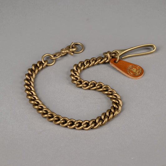 Wallet chain made of brass with fish hook