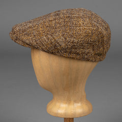 Driver cap virgin wool in shades of brown