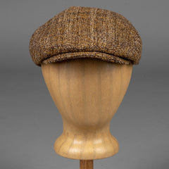 Driver cap virgin wool in shades of brown