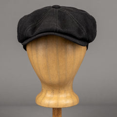 Hatteras linen flat cap black