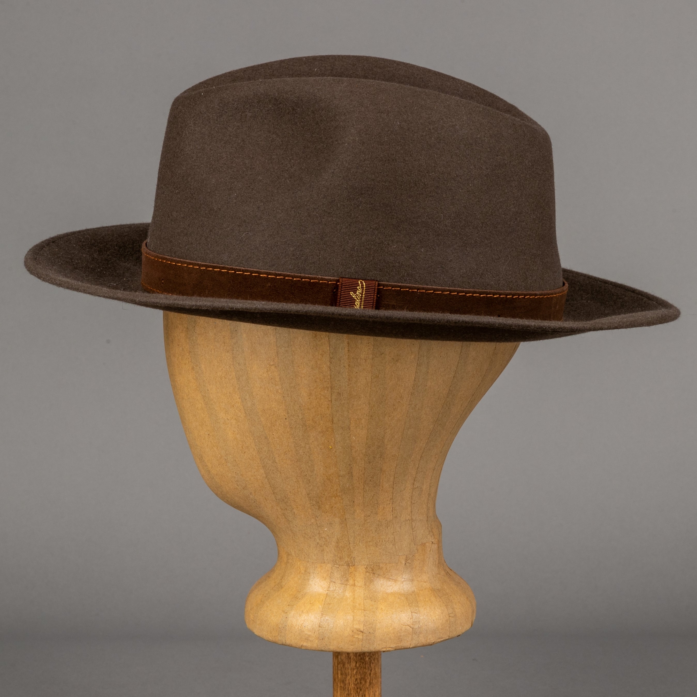 Alessandria Hut mit Lederband - graubraun
