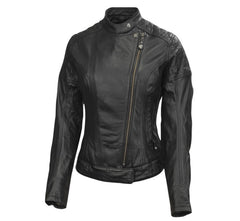 Riot women's leather jacket black