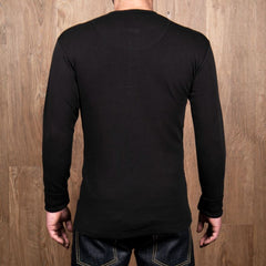 1927 Henley Shirt long sleeve faded black