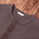 1927 Henley Shirt long sleeve brown melange
