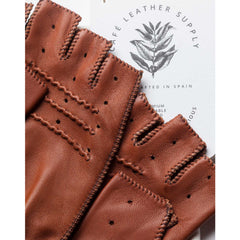 Triton driving gloves fingerless in brown