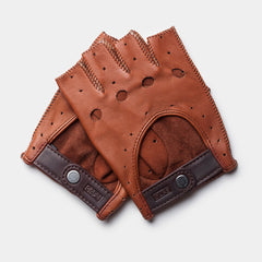Triton driving gloves fingerless in brown
