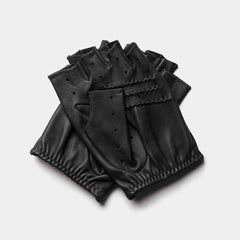 Triton fingerless driving gloves in black