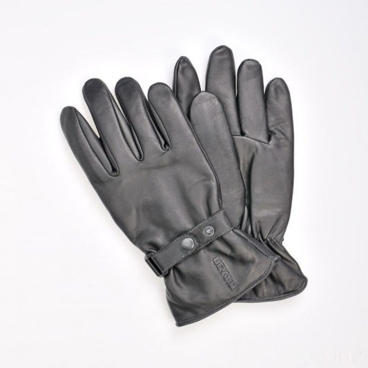 Shorty leather gloves in black