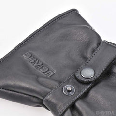Shorty leather gloves in black