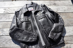 Blue leather jacket - 2nd Hand