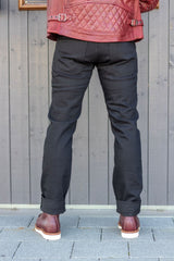 Café Racer Herren Motorradjeans Raw Skinny schwarz