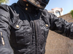 Kent motorcycle wax jacket black