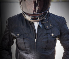 Kent Motorrad-Wachsjacke schwarz
