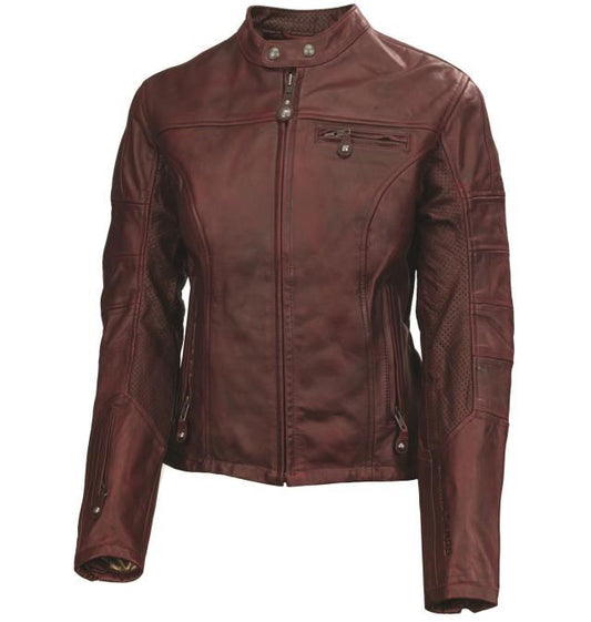 Maven women's leather jacket Oxblood