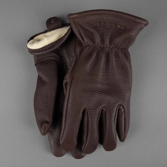 Brown lined leather gloves
