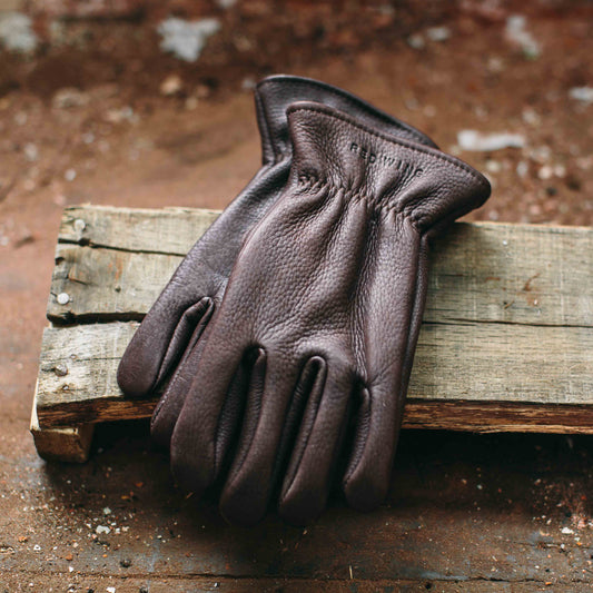 Brown lined leather gloves