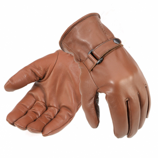 Shorty leather gloves in brown