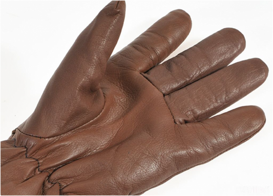 Shorty Handschuhe aus Leder in braun