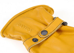 Shorty leather gloves in yellow