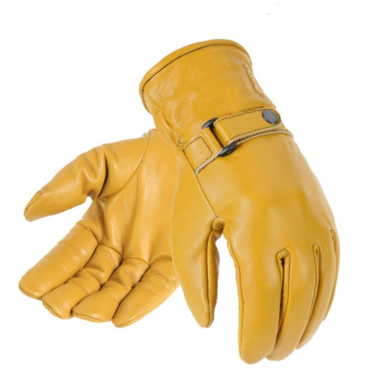 Shorty leather gloves in yellow