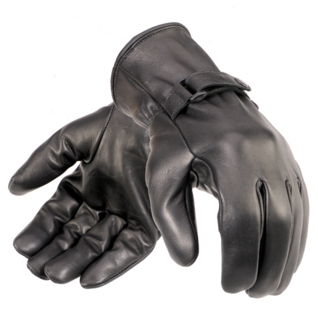 Shorty Handschuhe aus Leder in schwarz