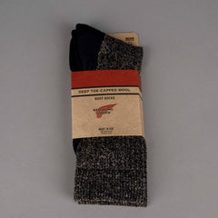 Deep Toe Capped Wool Socken schwarz / khaki