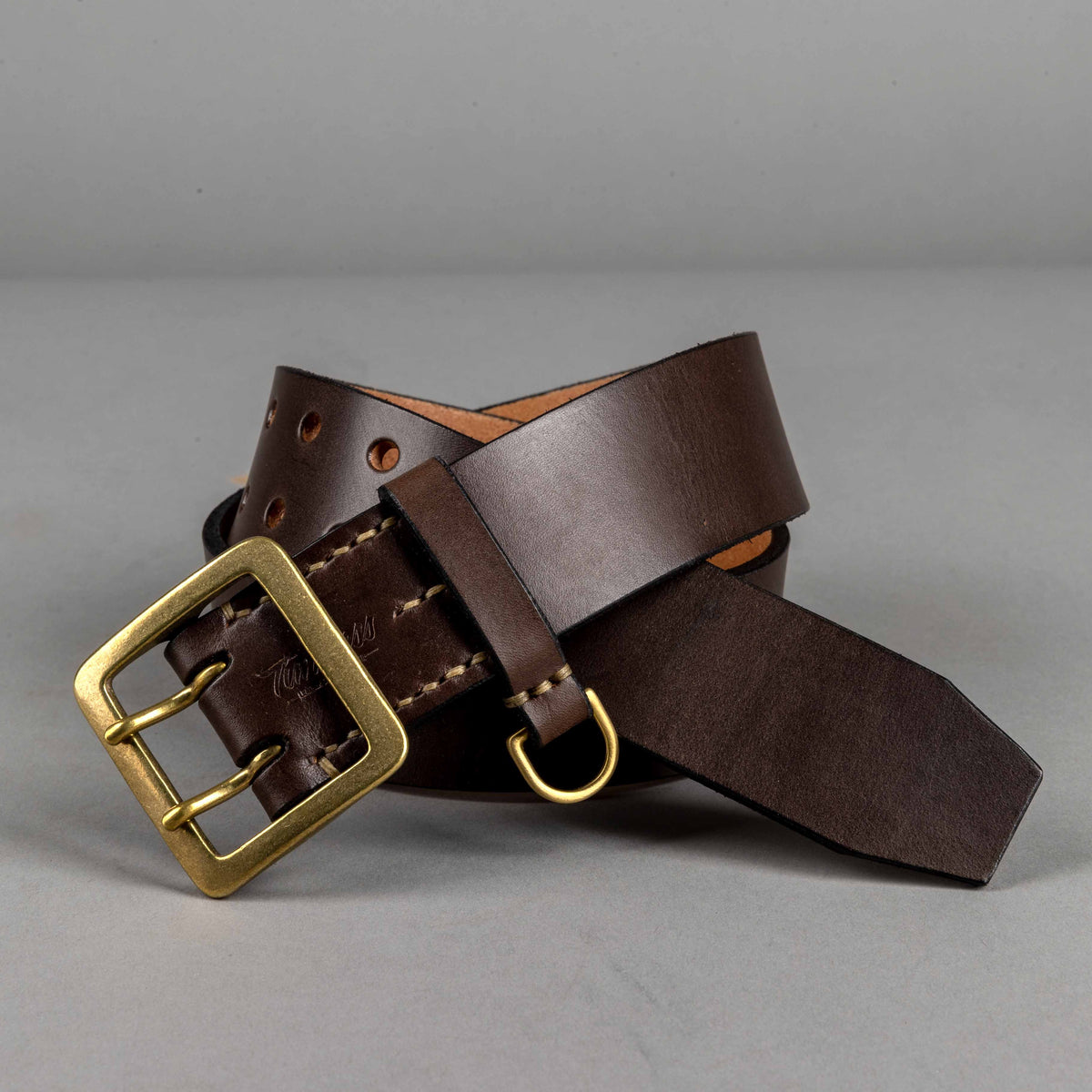 Double prong belt 45mm brown